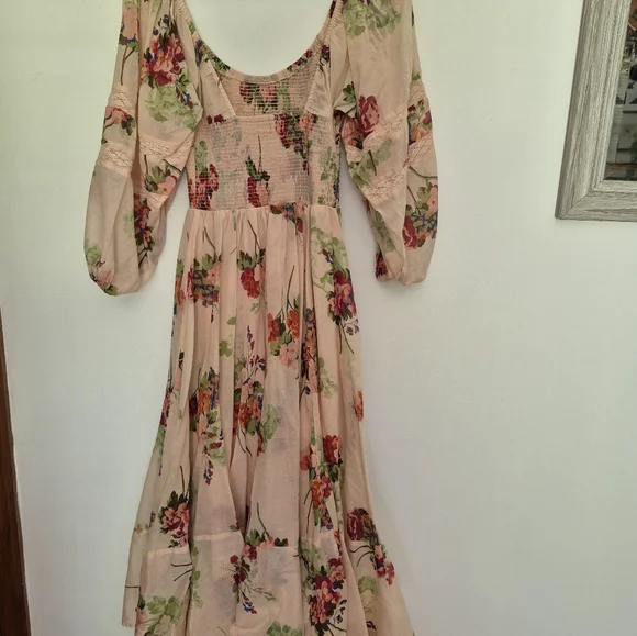 Free People, Morning Glory Floral Smocked Long Sleeve Maxi Dress, Size Xs NWT - Picture 8 of 8